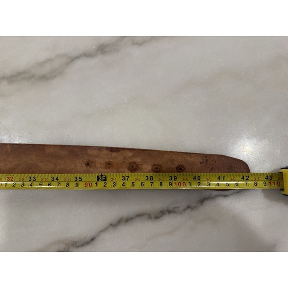 Vintage Belt Tooled Leather Fish Western Belt "BOB" 36 USA - Picture 9 of 11